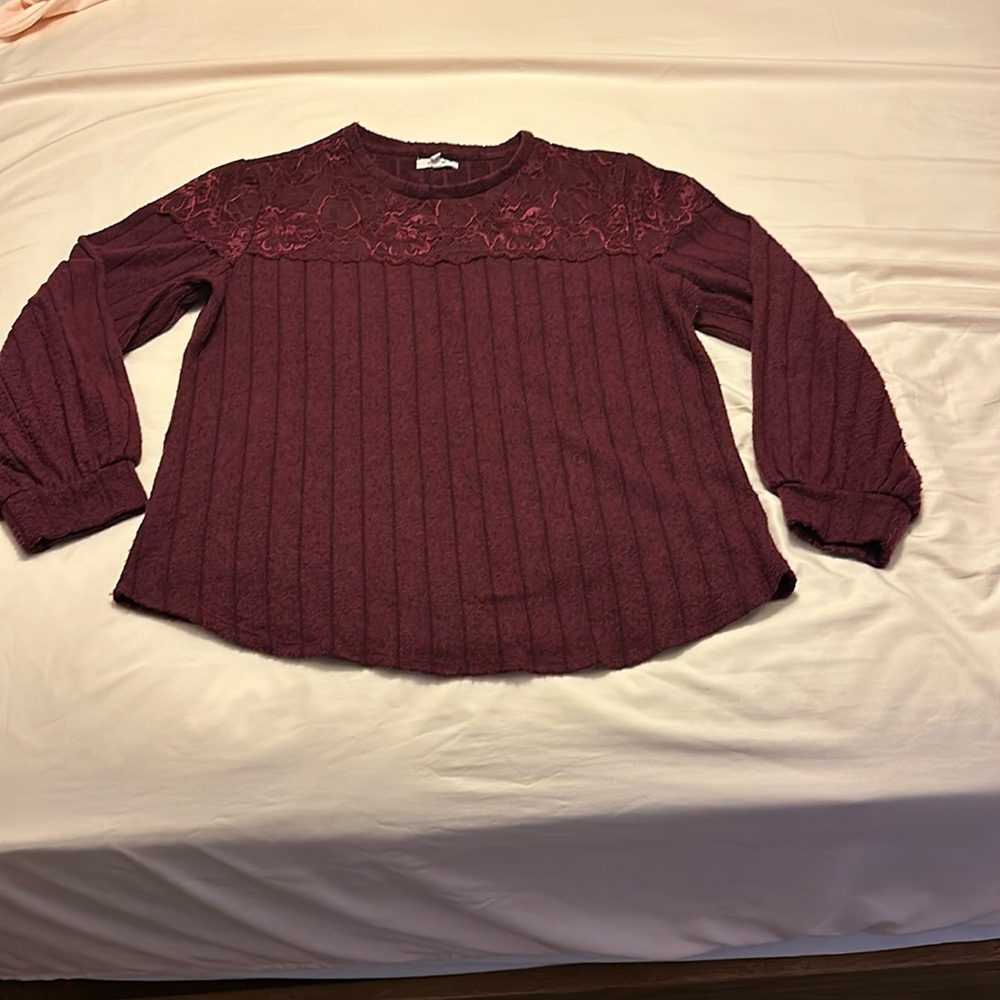 Maurices ribbed sweater with lace size large